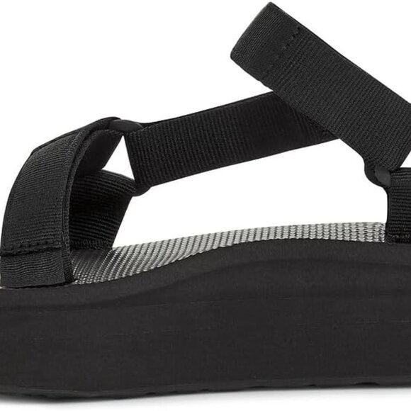 Women's Textile Platform Sandals Size 8 Casual Rubber Outsole Black - Picture 3 of 7